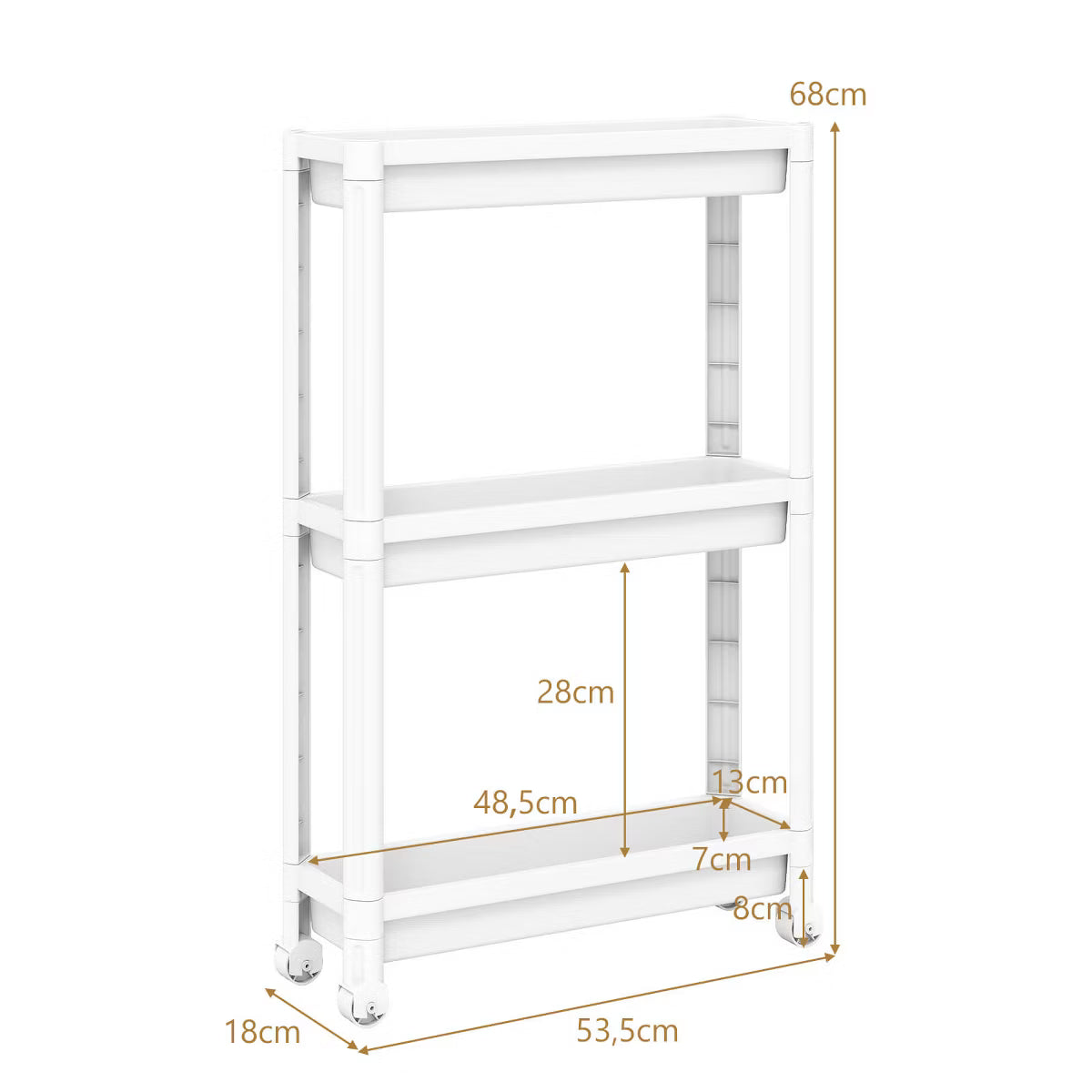 Storage Cart – Culinvaro 3-Tier Slim Rolling Storage Cart 2-Pack with Wheels