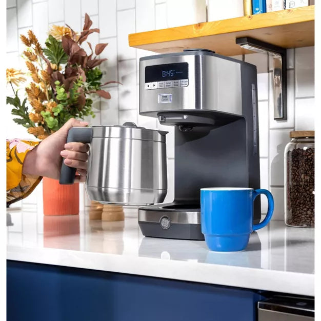 Drip Coffee Maker – 10 Cup Drip Coffee Maker with Single Serve and Thermal Carafe – Silver