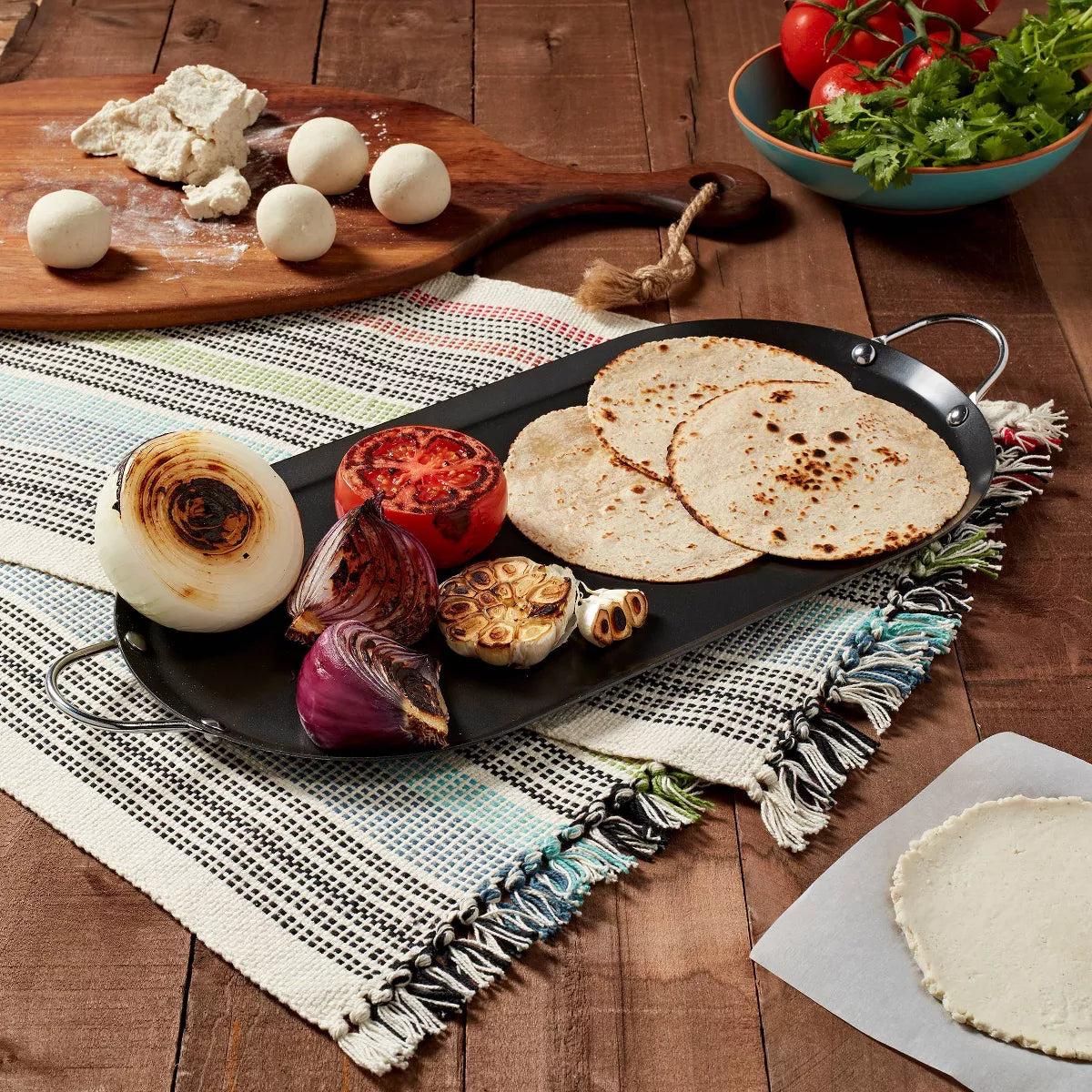 Griddle Pan – 5.75"X 7.75" Oval Comal: Carbon Steel Skillet for Tortillas – Black