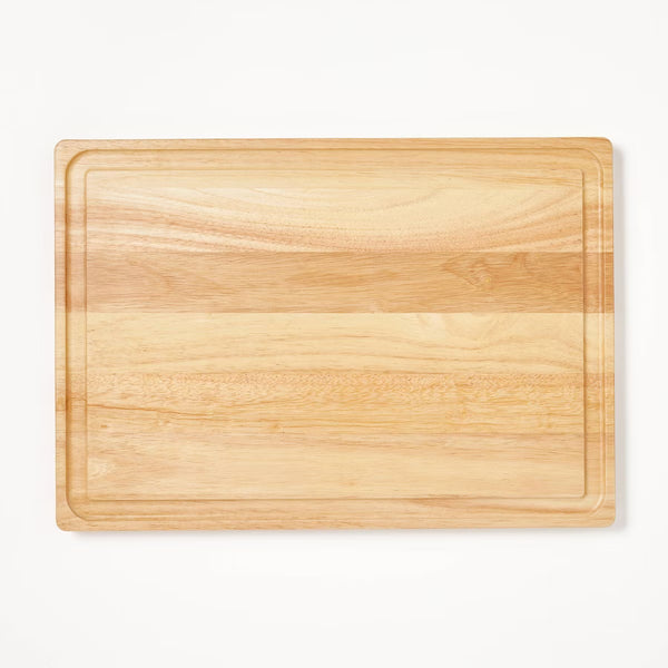 Carving Board – Culinvaro 14"x20" Rubberwood Carving Board with Juice Groove Natural