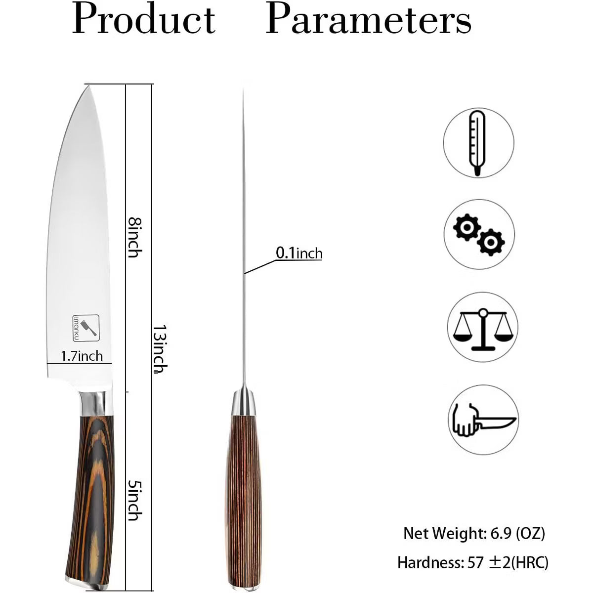8 Inch Chef's Knives Japanese SUS440A Stainless Steel