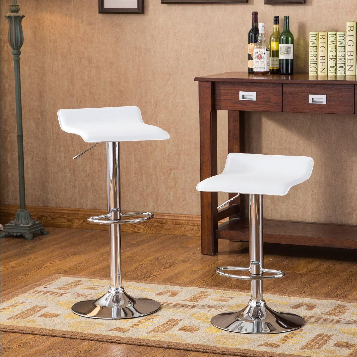Baxton 3-Piece White Adjustable Bar Table Set