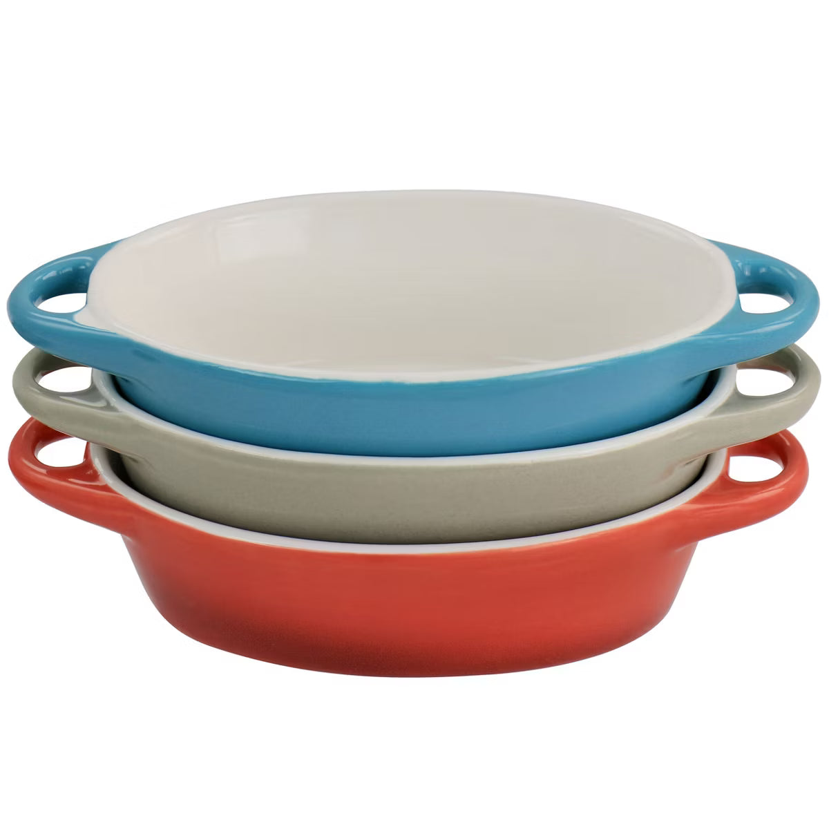 Casserole Dish – Piece 6.7oz Stoneware Mini Oval Casserole Set in Assorted Colors 4 – Blue