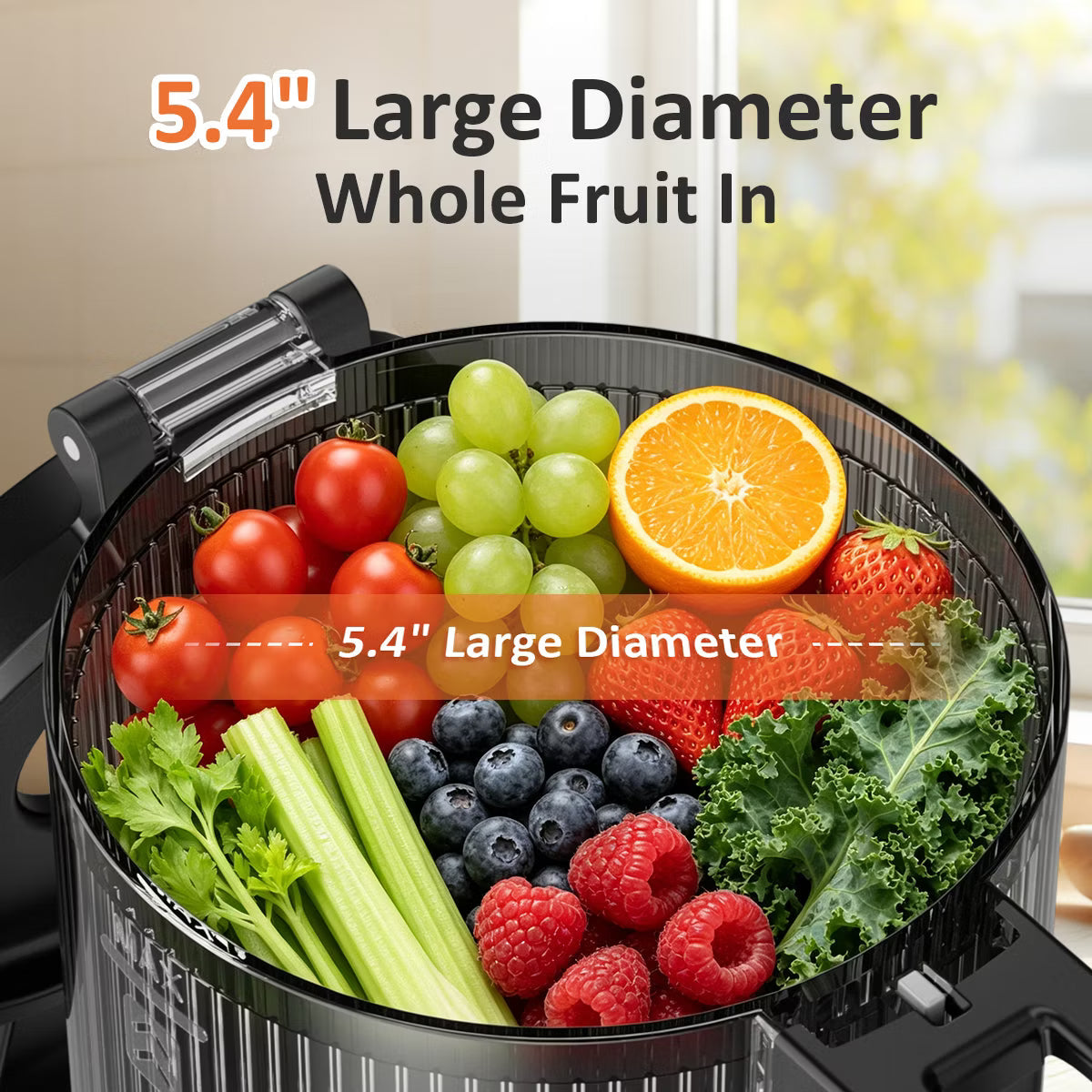 Juicer – Cold Press Juicer Professional Slow Masticating Juicer for Whole – Black