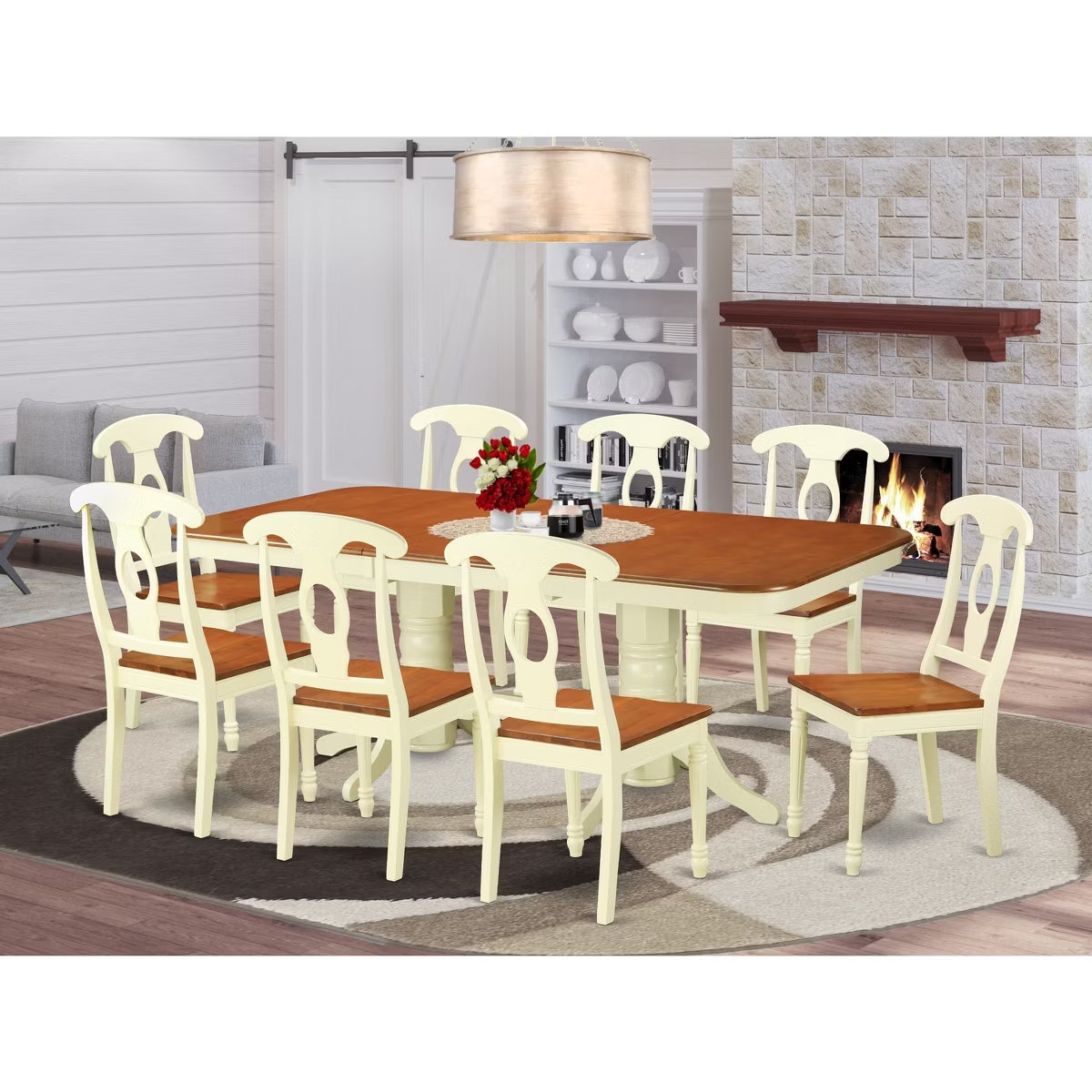 Dining Table – Culinvaro Dining Room Table Set with Chairs - 9 Piece Kitchen Furniture Set - Rectangle Table & 8 Chairs