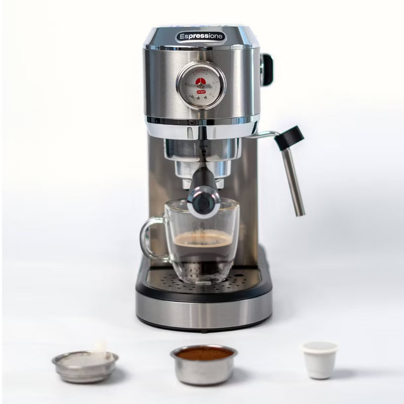 Espresso Machine – 3-in-1 Plastic/Metal Espresso Maker Finish – Stainless Steel
