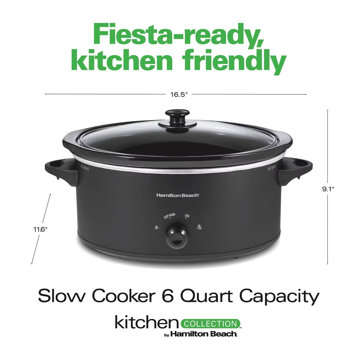 Slow Cooker – Kitchen Collection By Hamilton Beach 6qt Slow Cooker 33607KC – Black
