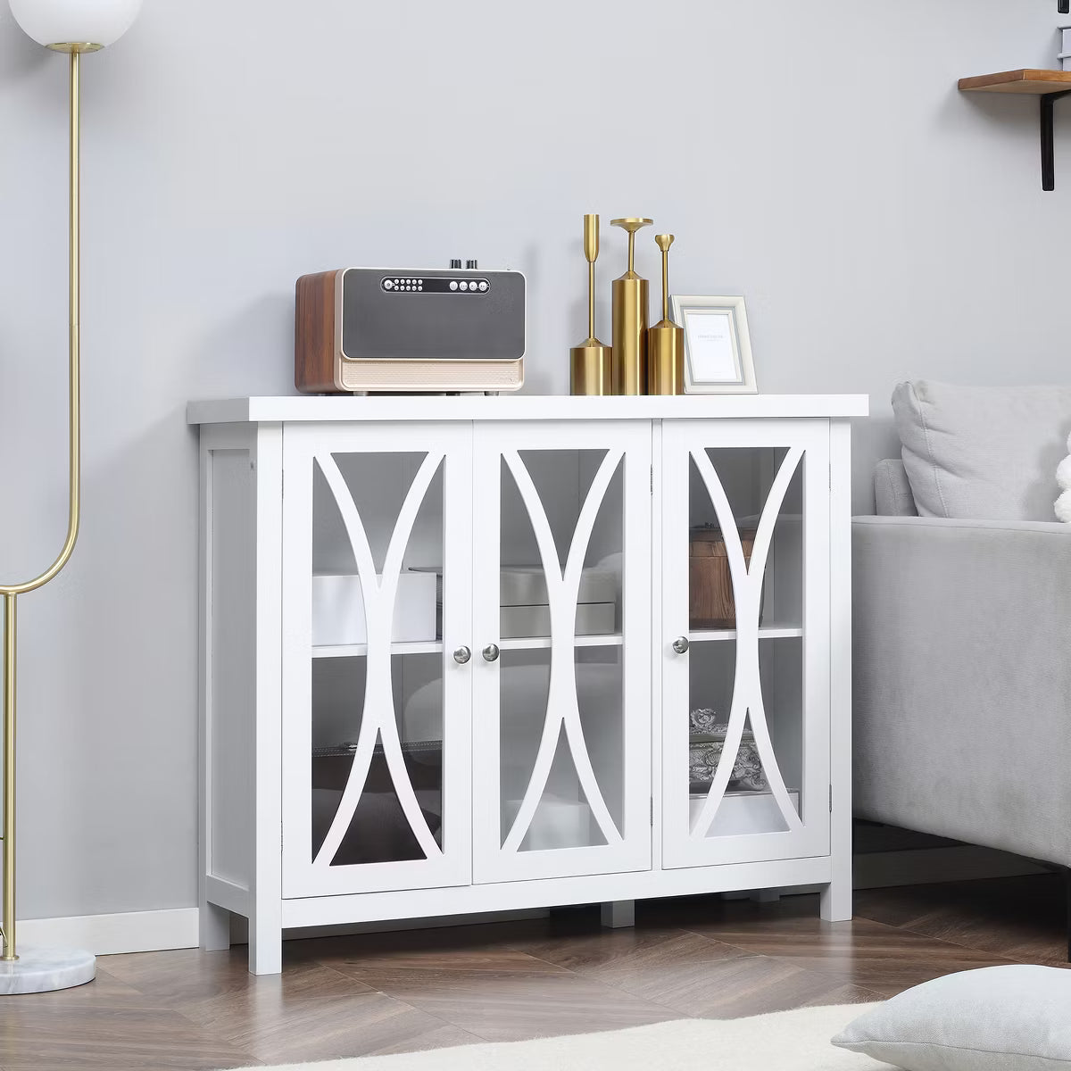 Buffet Cabinet – Culinvaro Buffet Cabinet with 3 Tempered Glass Doors