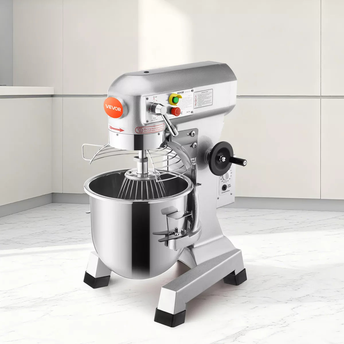 Stand Mixer – Commercial Food Mixer 15Qt 600W 3 Speeds Adjustable 110/178/390 RPM – Silver