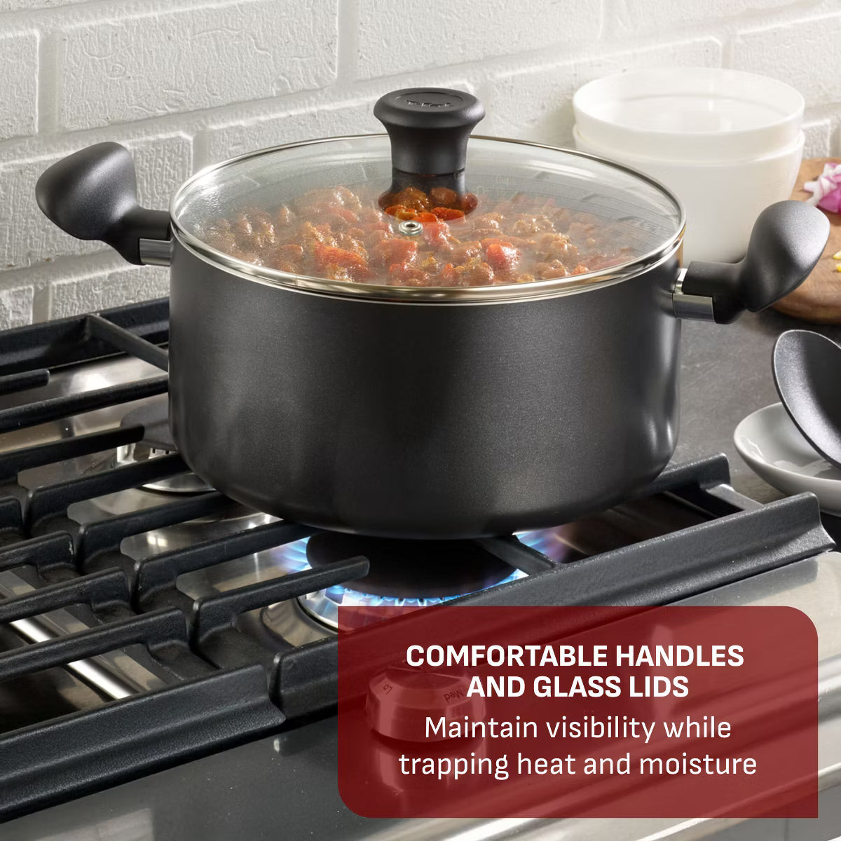 Dutch Oven – 5qt Dutch Oven with Lid, Simply Cook Nonstick – Black