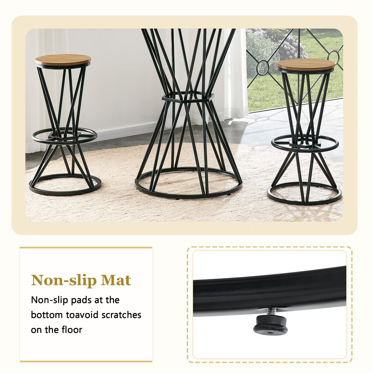 Dining Set – Culinvaro 3-Piece Bar Height Dining Set