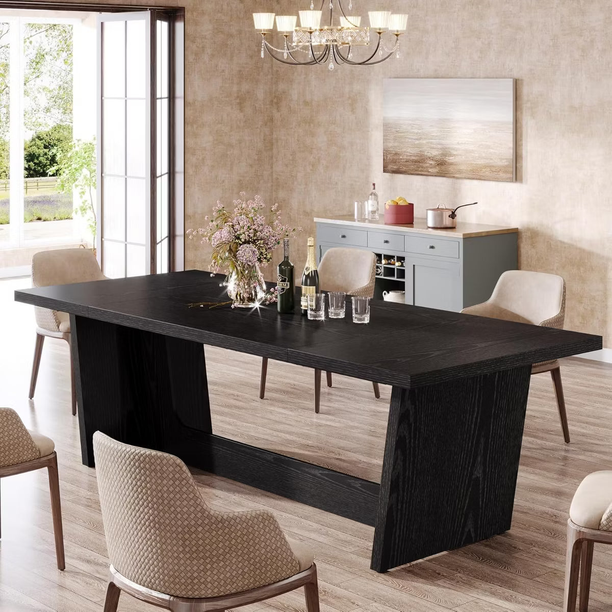 Dining Table – Culinvaro 70.9-Inch Wood Dining Room Table, Rectangular Farmhouse Dining Table