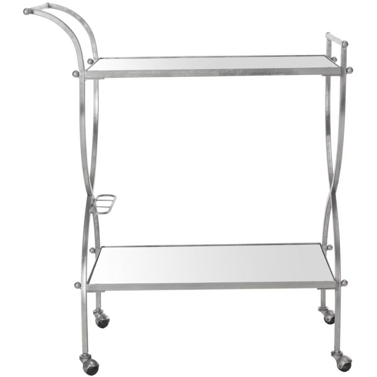 Bar Cart – Culinvaro Lucretius Bar Cart - FOX2556A - Silver/Mirror
