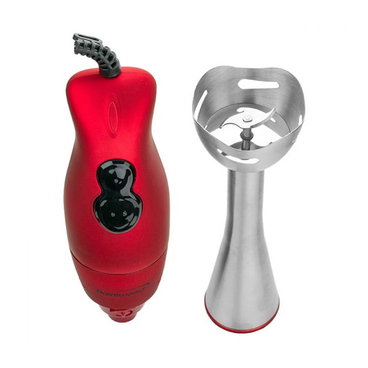 Immersion Blender – 2-Speed Hand Blender with Soft Grip Handle – Red