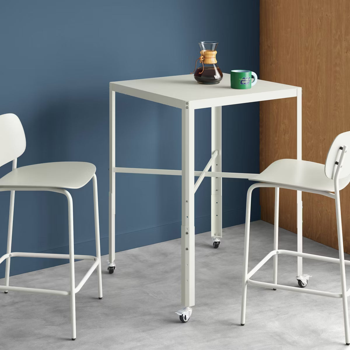 Bistro Table – Culinvaro Adjustable Bistro Dorm Table Off-White