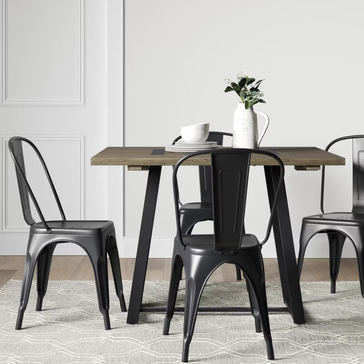 Dining Table – Culinvaro Brimfield Metal Base Extendable Dining Table Brown