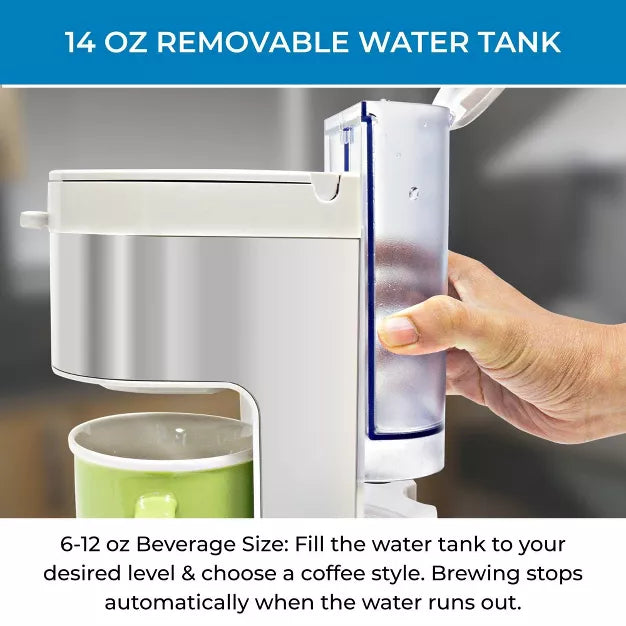 Single-Serve Coffee Maker – Single Serve Coffee Maker with Travel Mug – White