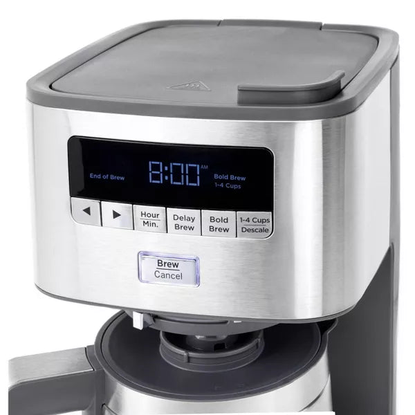 Drip Coffee Maker – 10 Cup Drip Coffee Maker with Single Serve and Thermal Carafe – Silver
