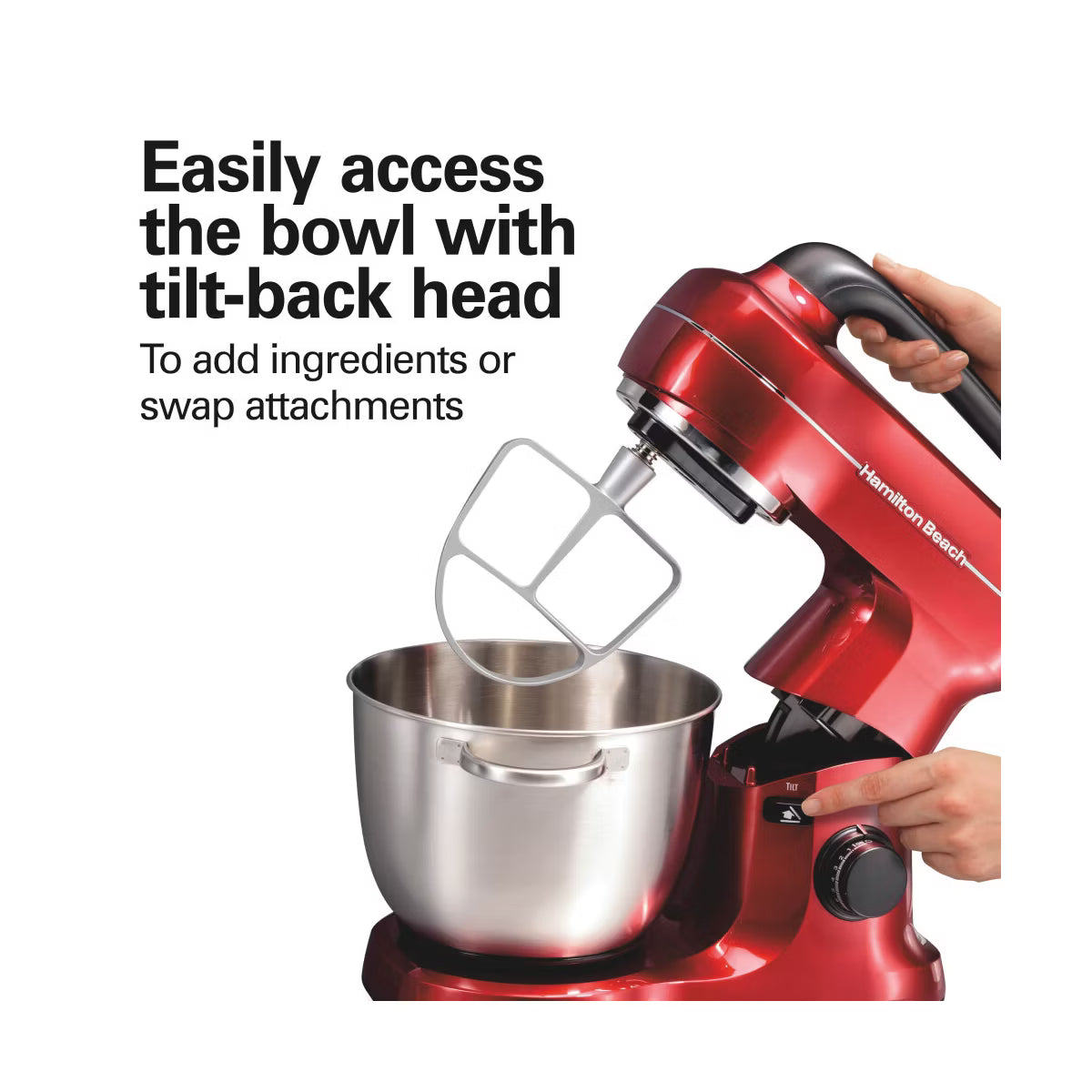 Stand Mixer – Beach 7-Speed Hand Mixer : Metal Stand Mixer, 300W – Red