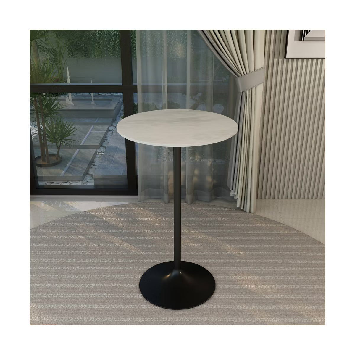 Verve 27" Round Bar Height Dining Table, Sintered Stone Top,
