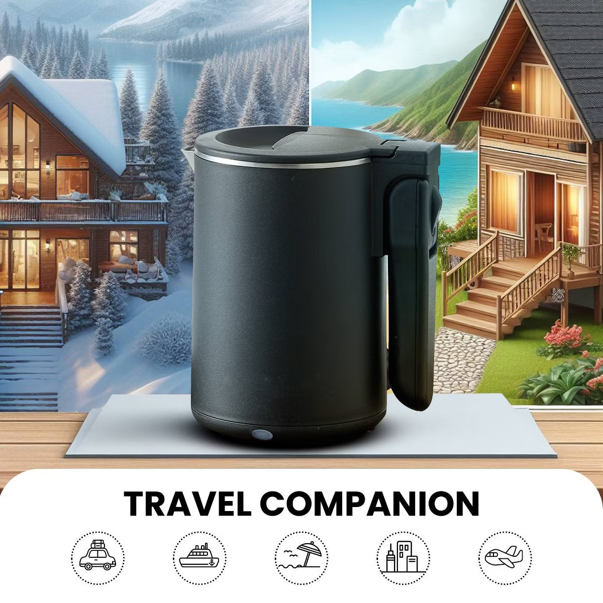 Travel Kettle – Culinvaro 20oz Dual Voltage Travel Kettle - Black