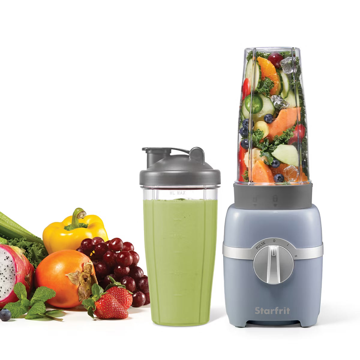 Personal Blender – Speed 300-Watt Electric Personal Blender with 2 Cups – Gray