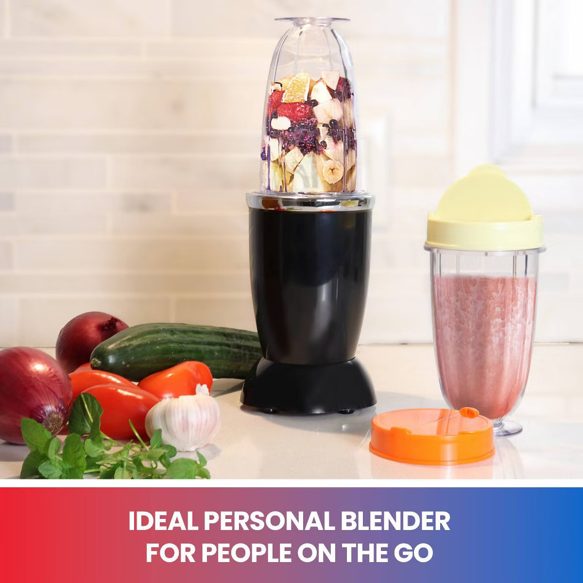 Personal Blender – 2pc Miracle Blender with Travel Cups – White