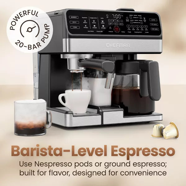 Coffee Maker – Coffee Station, Coffee Maker Espresso Machine Combo – Black