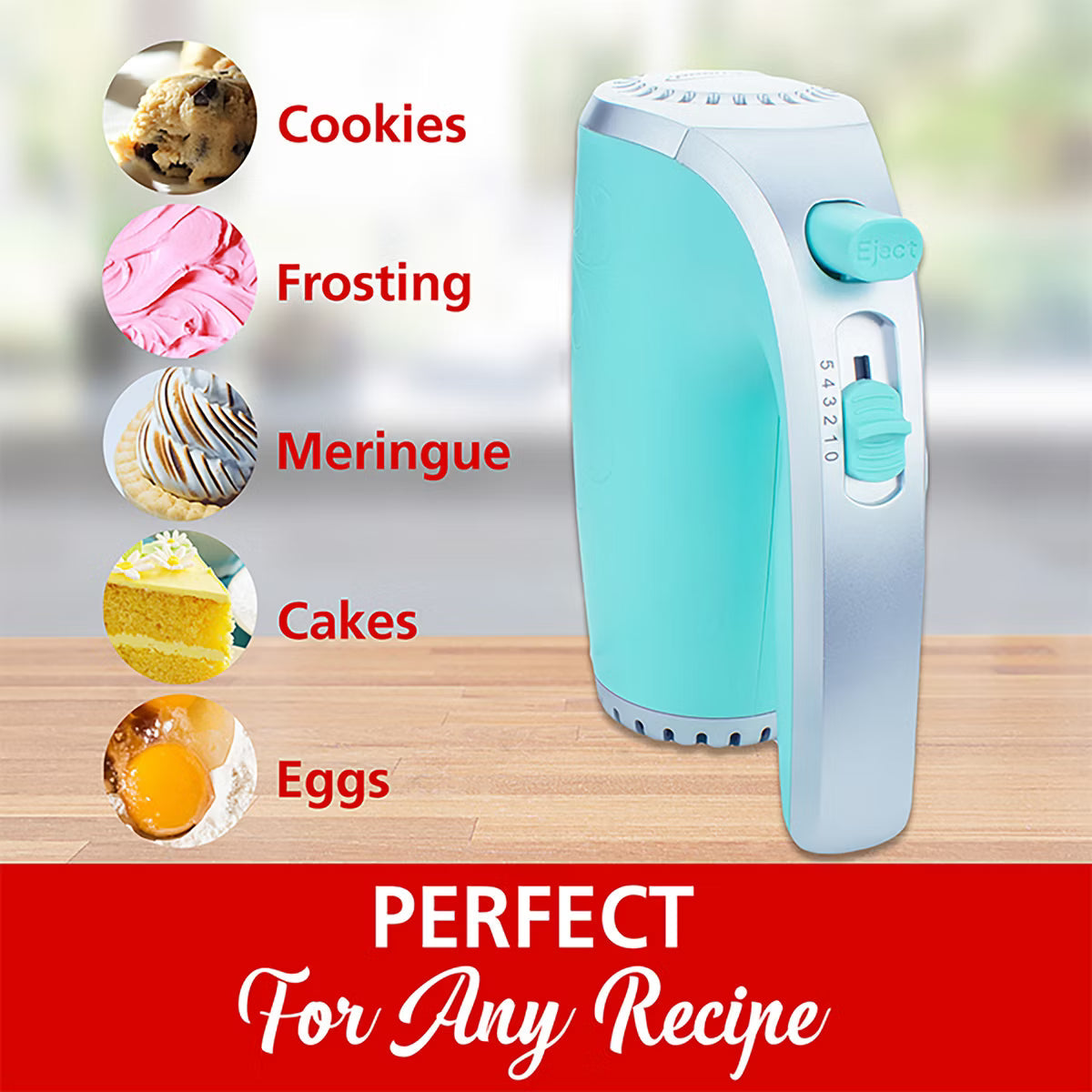 Hand Mixer – Lightweight 5-Speed Electric Hand Mixer – Sky Blue