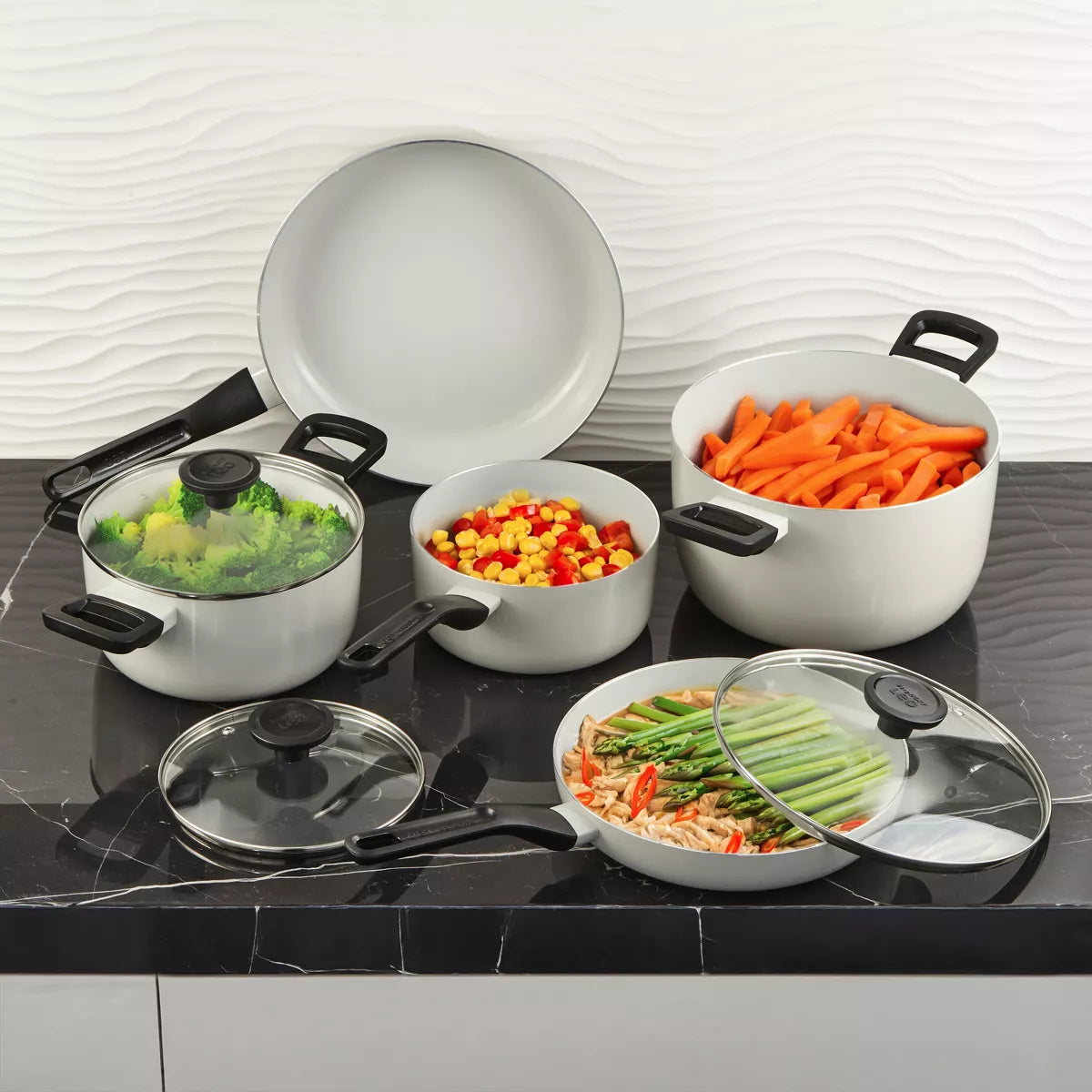 Cookware Set – Leo Glints Nonstick Ceramic 3Pc Cookware Set – 8Pc