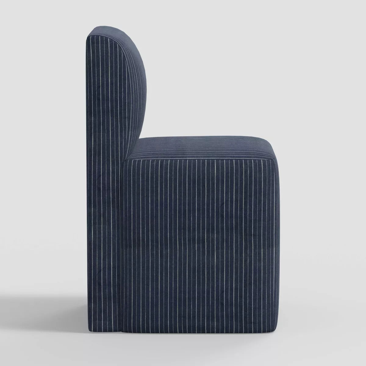 Amelia Fully Upholstered Dining Chair in Pinstripe