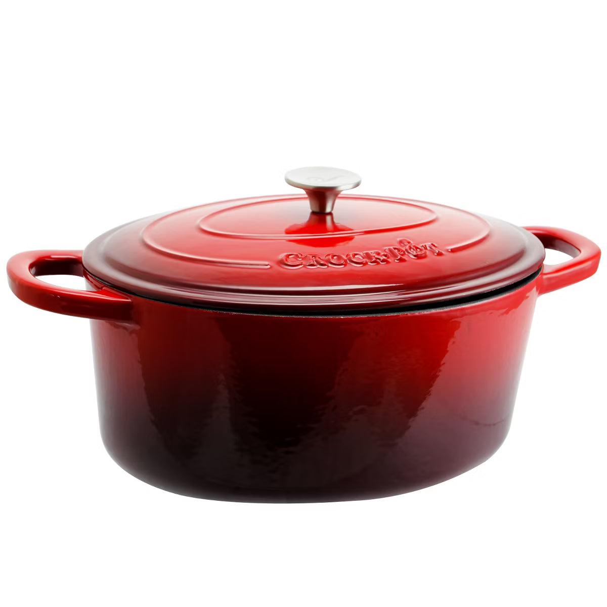 Dutch Oven – 7 Quart Oval Enameled Cast Iron Dutch Oven in Scarlet – Red