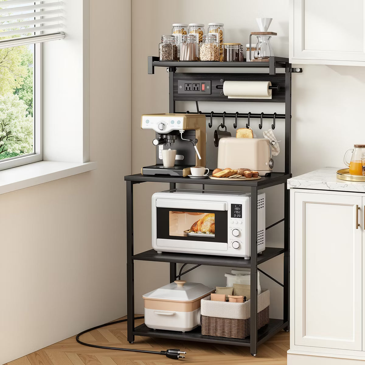 Baker's Rack – Culinvaro 4.6ft Power Cable Bakers Rack with Power Outlet