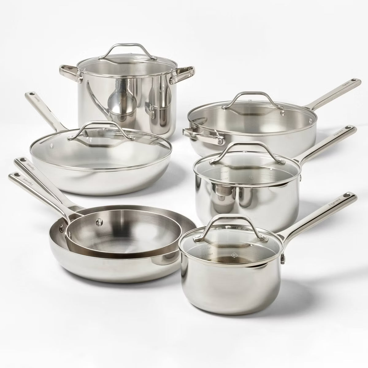 Cookware Set – 12pc Cookware Set with 6pc Pan Protectors – Stainless Steel