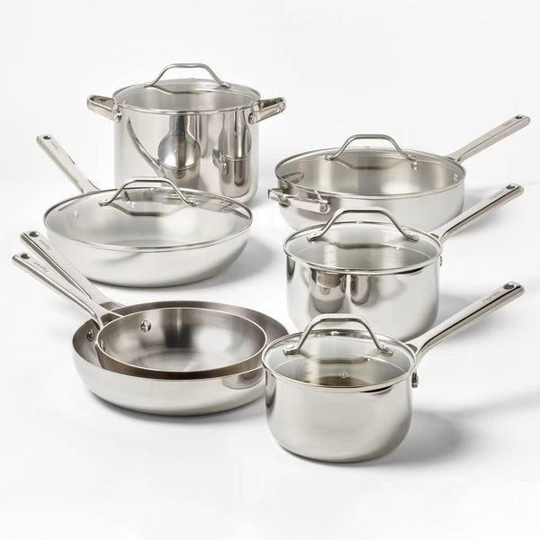 Cookware Set – 12pc Cookware Set with 6pc Pan Protectors – Stainless Steel
