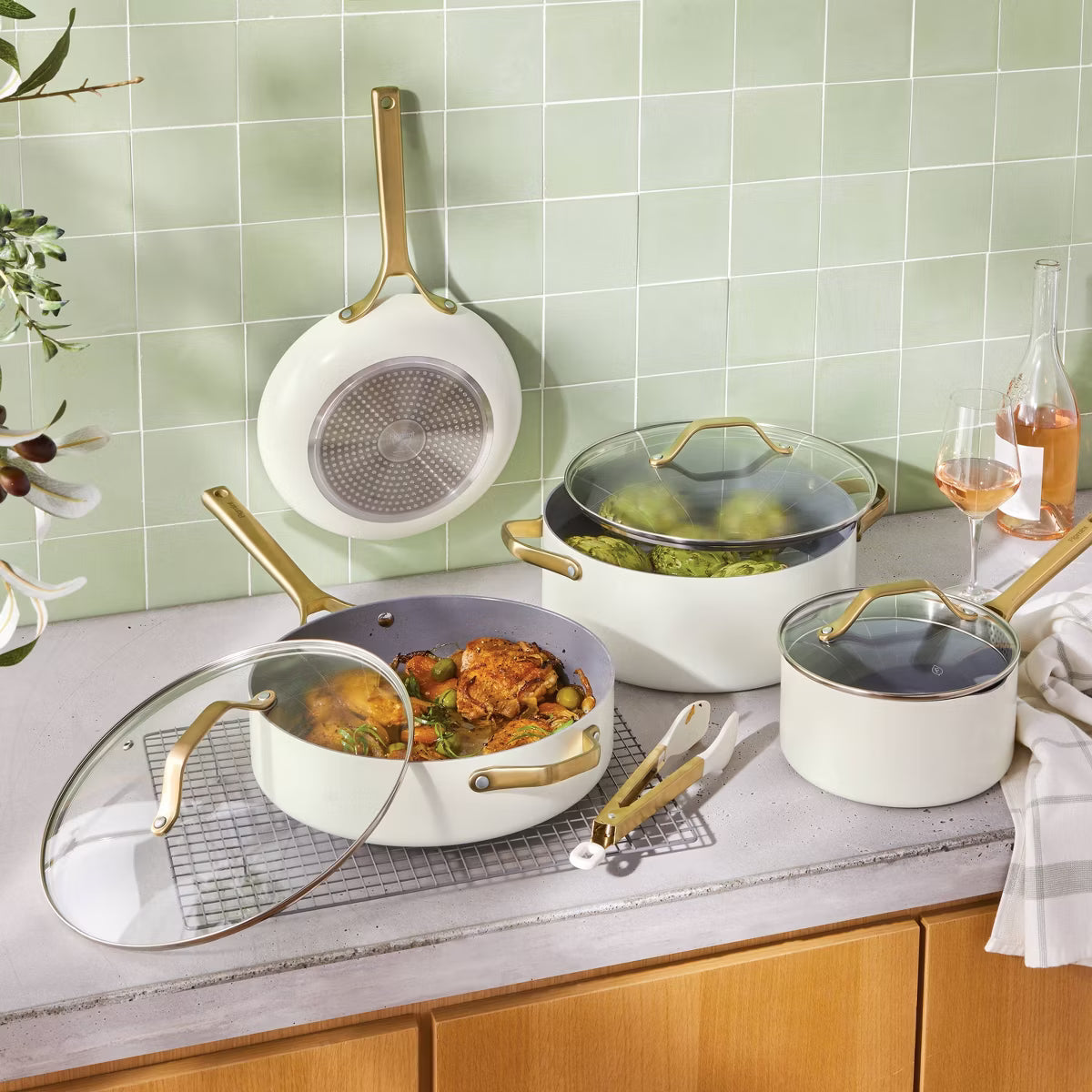 Cookware Set – 7pc Nonstick Ceramic Coated Aluminum Cookware Set – Lavender
