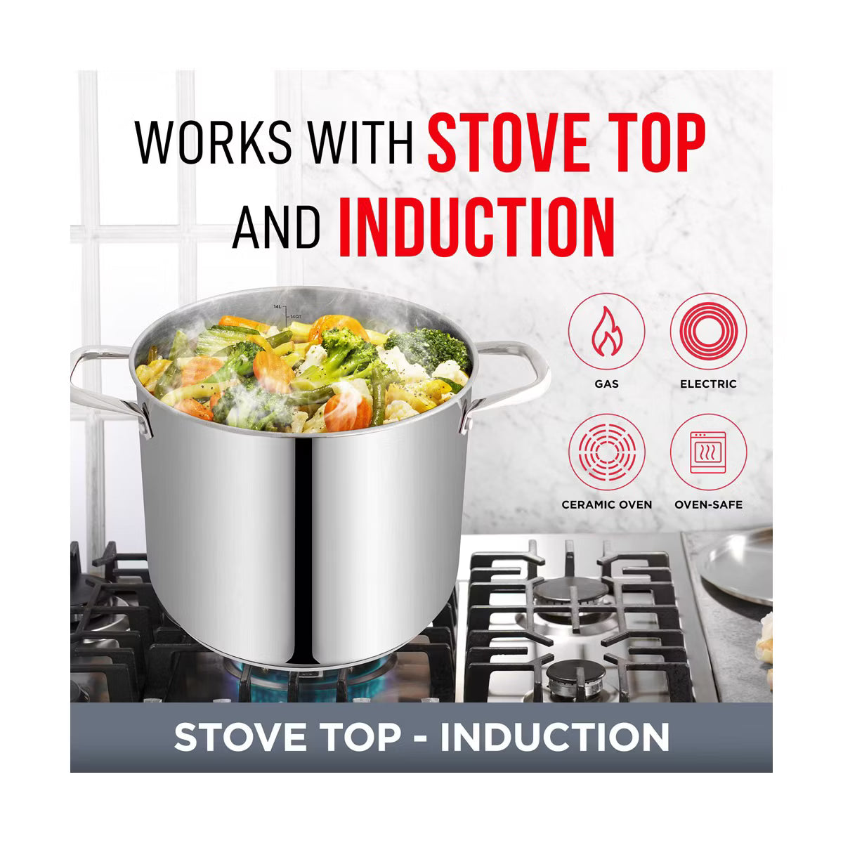 Stock Pot – Deluxe Stockpot – Silver