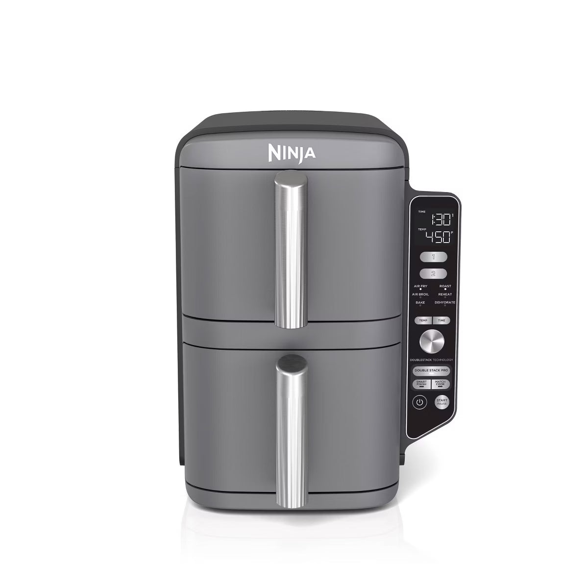 Air Fryer – DoubleStack XL 10qt, 6-in-1, 2-Basket Air Fryer – Gray