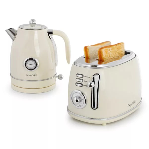 Toaster – 1.8 Quart Electric Tea Kettle and 2 Slice Toaster Combo – Beige