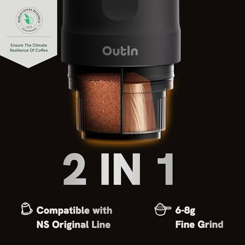 Nano Portable Electric Espresso Machine with Universal Coffee Stand – Forest Green