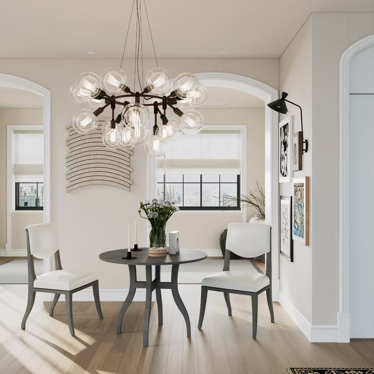 3 Piece Round Dining Table Set for 2