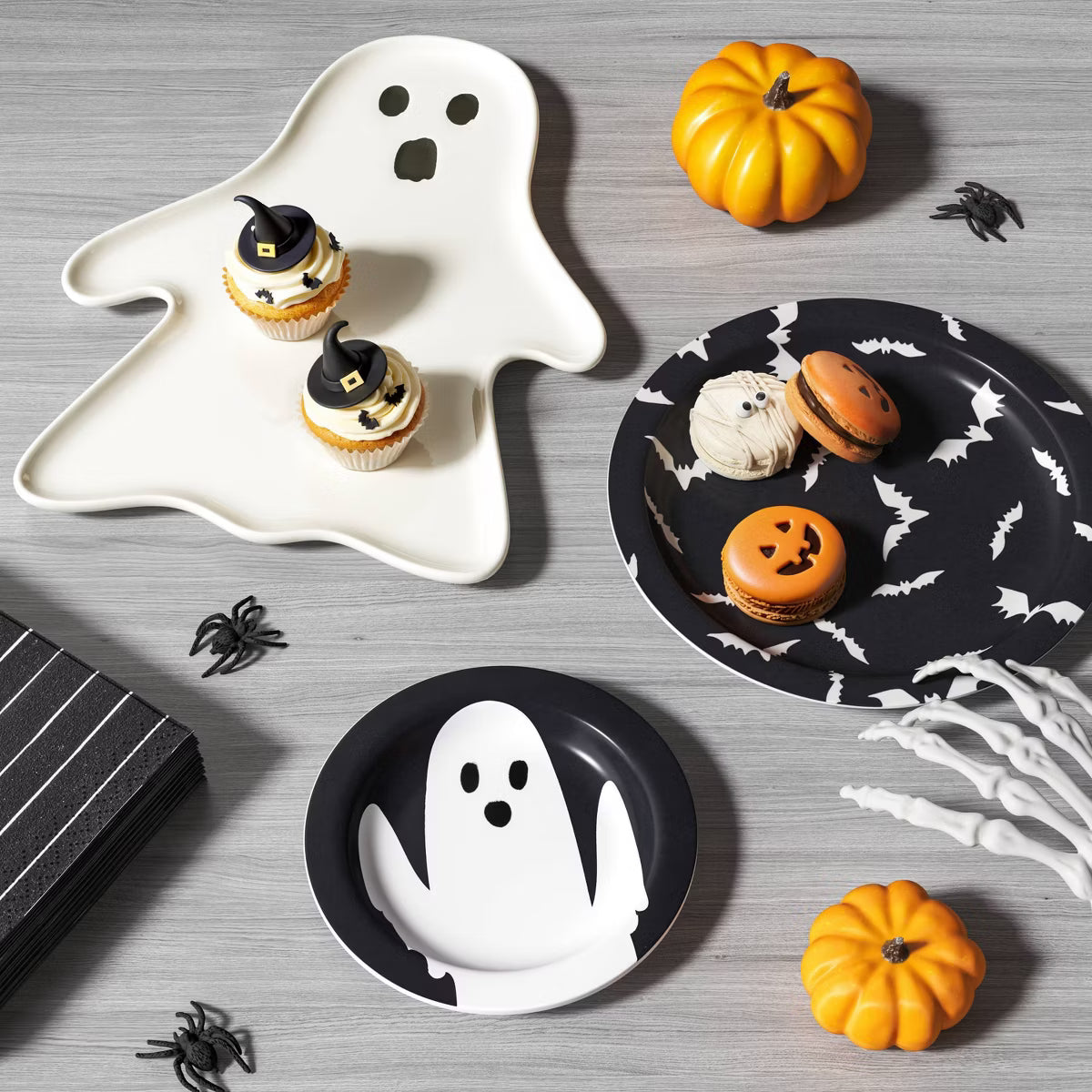 Salad Plate – Culinvaro 8.5" Halloween Melamine Bats Salad Plate Black