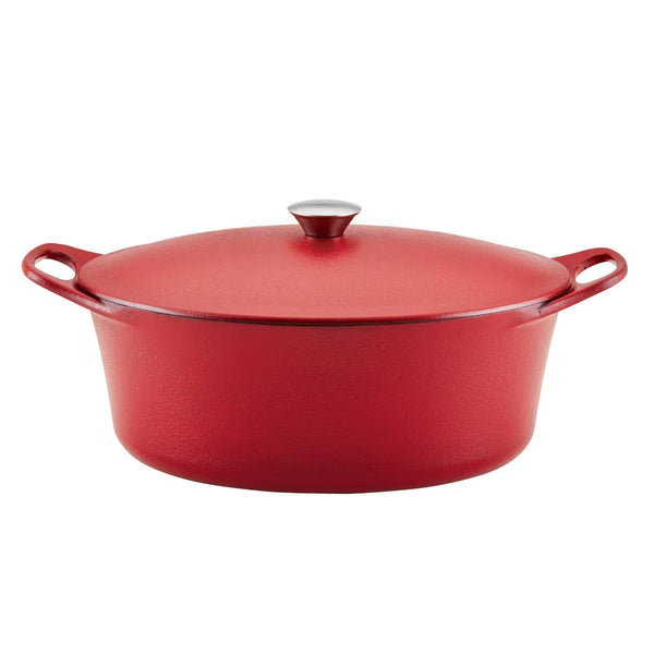 Dutch Oven – Premium Nitro Cast Iron Dutch Oven 6.5qt – Red