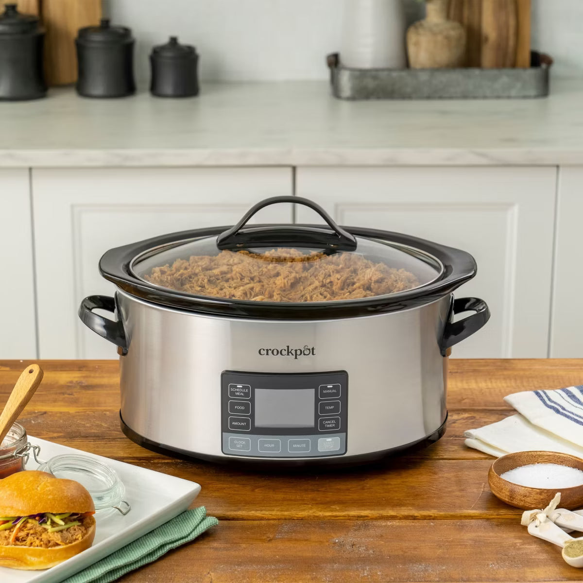 Slow Cooker – 6qt MyTime Technology Programmable Slow Cooker – Stainless Steel