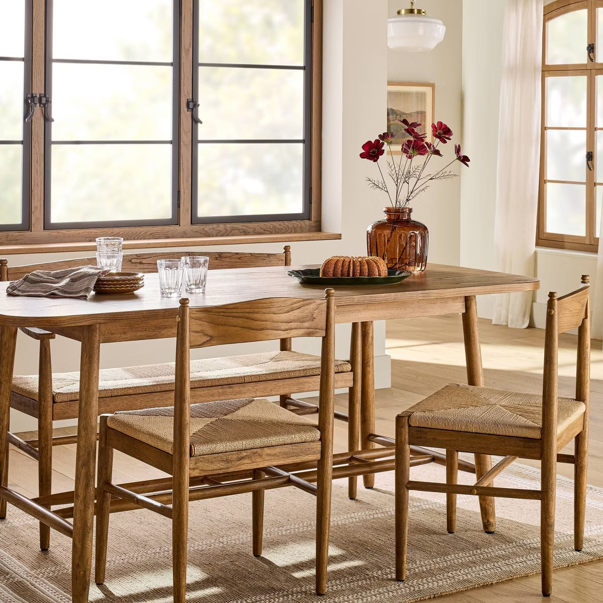 Dining Chair – Culinvaro Woven Dining Chair Aged Oak