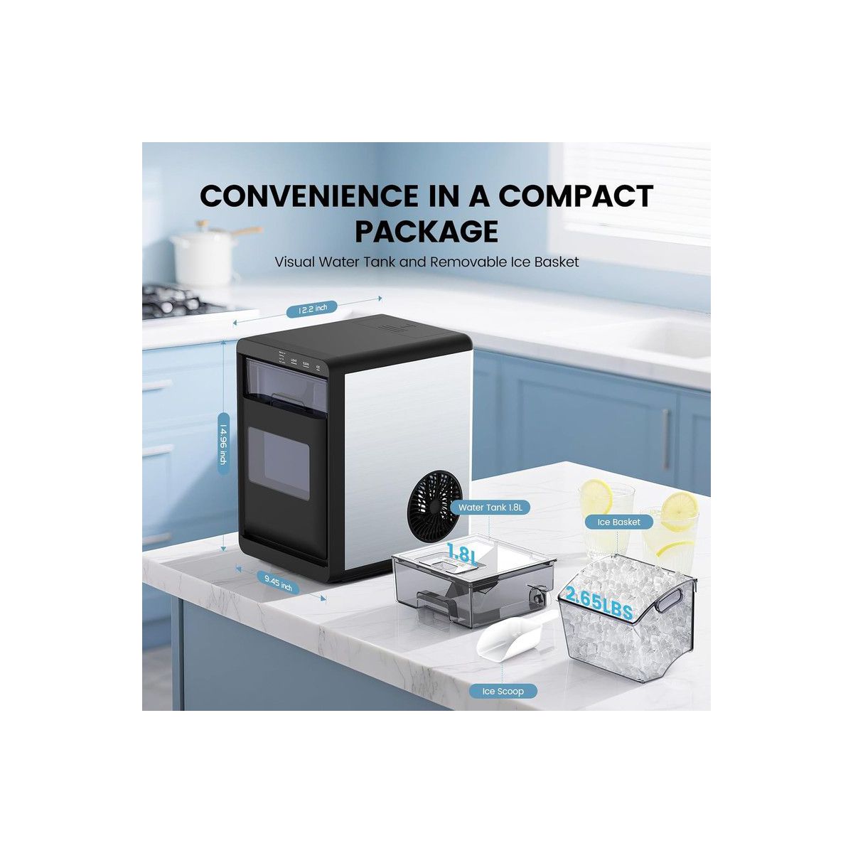 Ice Maker – Countertop Nugget Ice Maker – White
