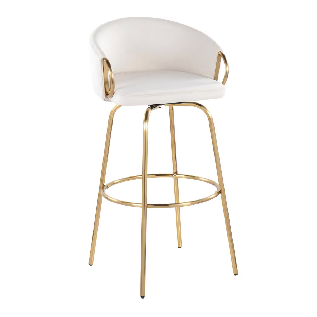 Set of 2 Claire Barstools Gold/Cream