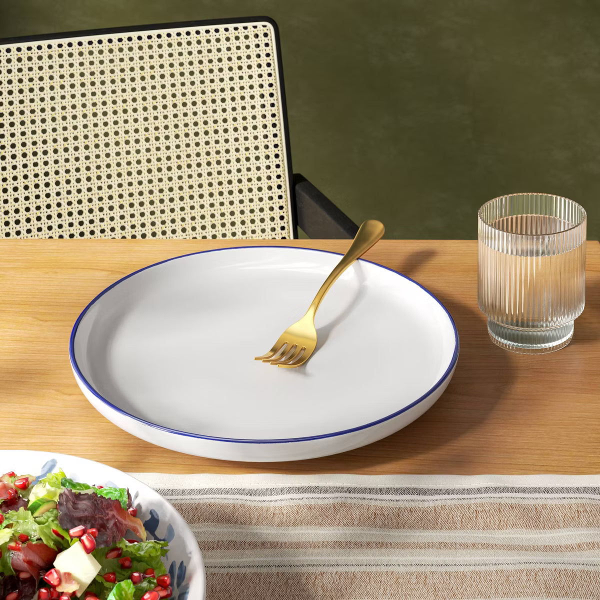 Plate – 10.5" Stoneware Dinner Plate Rim – White
