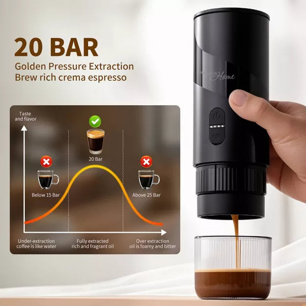 Espresso Machine – Home 2-in-1 Coffee Maker Combo – Black