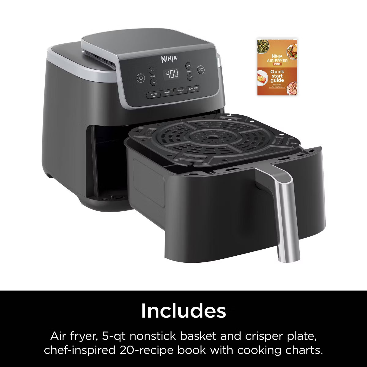 Air Fryer – Pro 4-in-1Air Fryer : 5-Quart, 1750W – Black